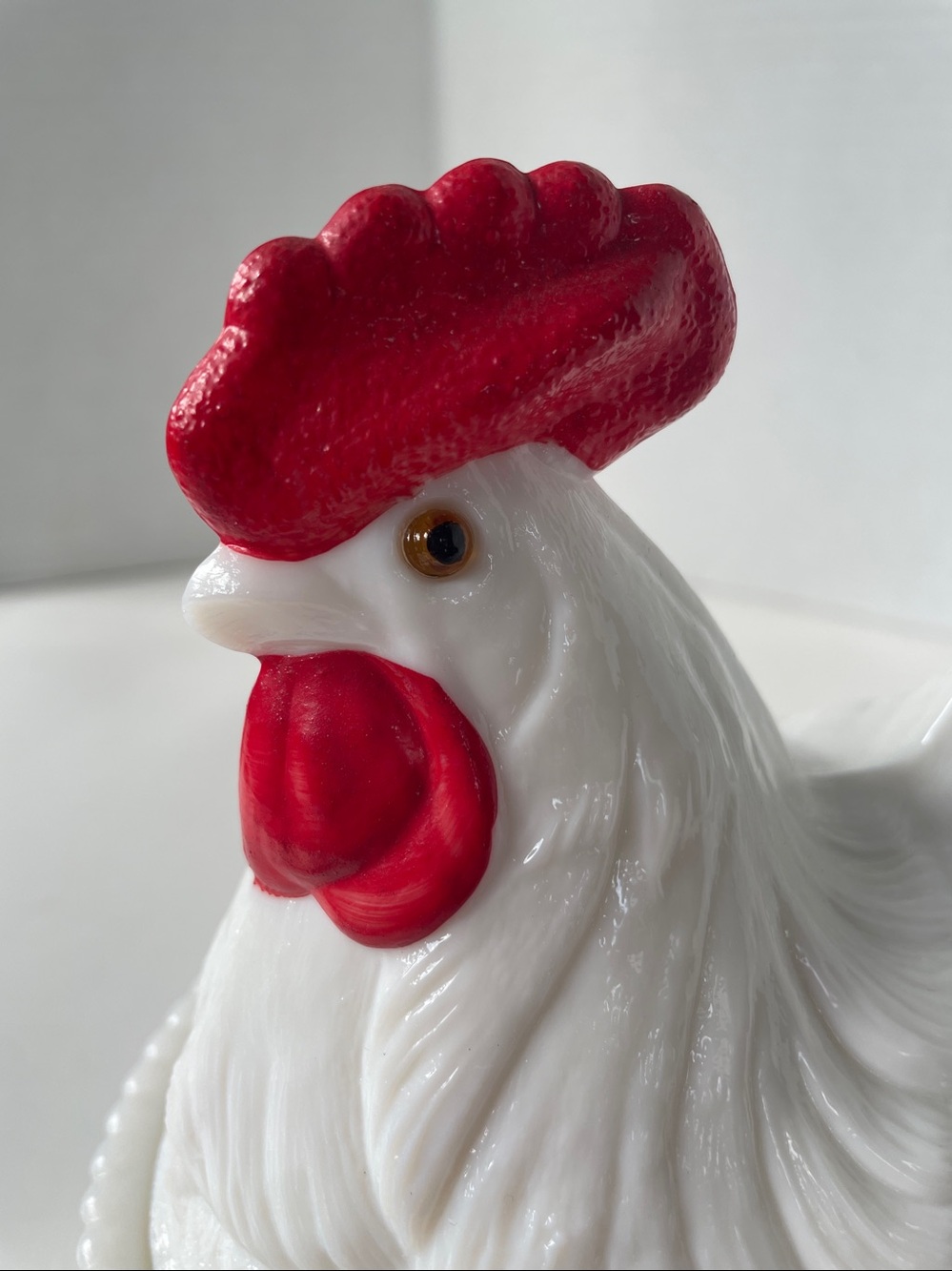 Vintage Westmoreland Milk Glass Rooster "Big Daddy" Hen On nest - Picture 3 of 13